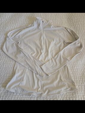 Athleta White Lightweight Quarter-Zip Pullover
